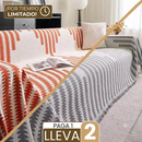 Kit 2 Fundas para Sofá en Chenille Jasmin + 2 Almohadones | Protección Anti-Manchas y Anti-Olor
